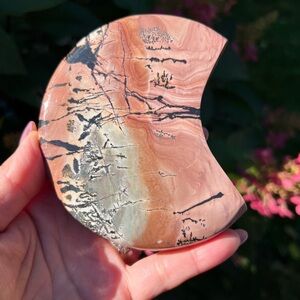 Picture jasper (2) moon with stand | crystal